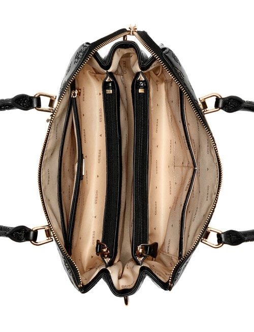 Guess Dita Multi Comp Satchel Bag, Black Logo product photo View 03 L