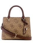 Guess Noelle II Small Multi Comp Satchel Bag, Latte Logo & Brown product photo