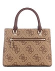 Guess Noelle II Small Multi Comp Satchel Bag, Latte Logo & Brown product photo View 02 S