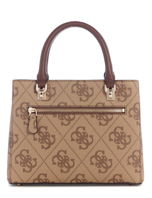 Guess Noelle II Small Multi Comp Satchel Bag, Latte Logo & Brown product photo View 02 L
