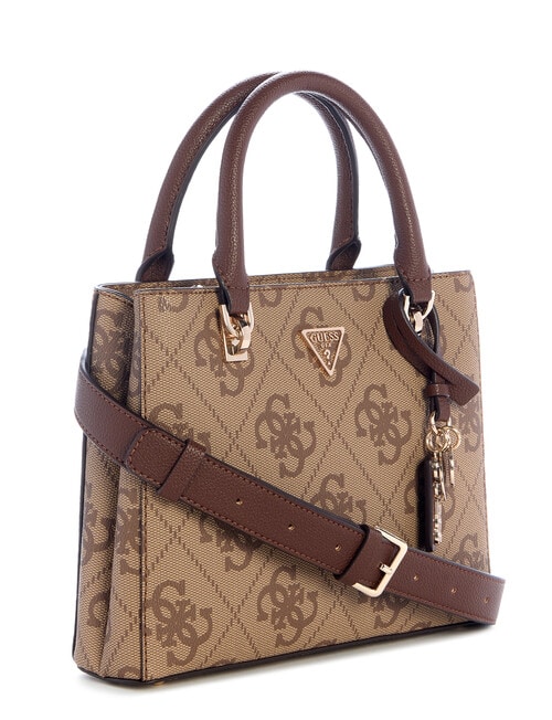 Guess Noelle II Small Multi Comp Satchel Bag, Latte Logo & Brown product photo View 04 L