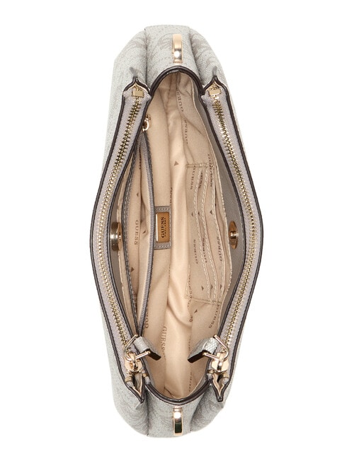 Guess Noelle II 3 Comp Shoulder Crossbody Bag, Dark Taupe Logo product photo View 03 L