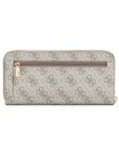 Guess Laurel II SLG Large Zip Around Wallet, Dark Taupe Logo product photo View 02 S