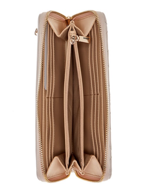 Guess Laurel II SLG Large Zip Around Wallet, Dark Taupe Logo product photo View 03 L