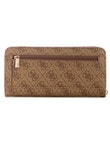 Guess Laurel II SLG Large Zip Around Wallet, Latte Logo product photo View 02 S