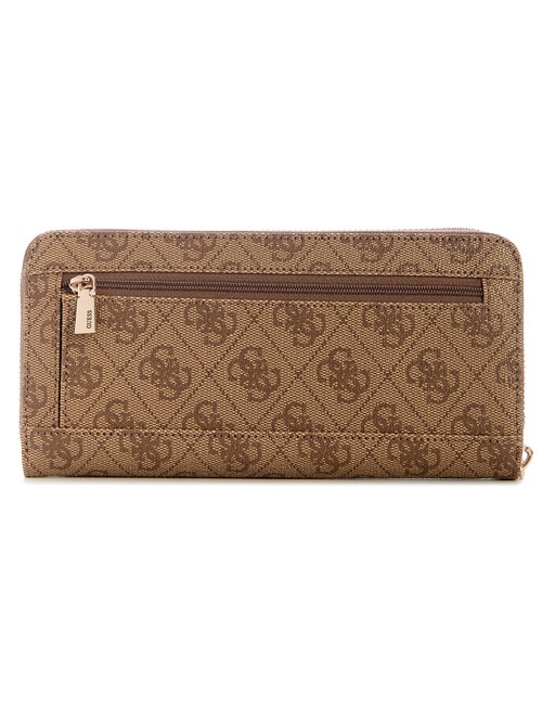 Guess Laurel II SLG Large Zip Around Wallet, Latte Logo product photo View 02 L
