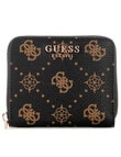 Guess Carrie Logo Small Zip Around Wallet, Espresso Logo product photo