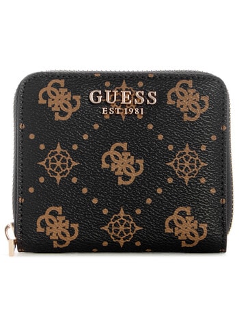 Guess Carrie Logo Small Zip Around Wallet, Espresso Logo product photo