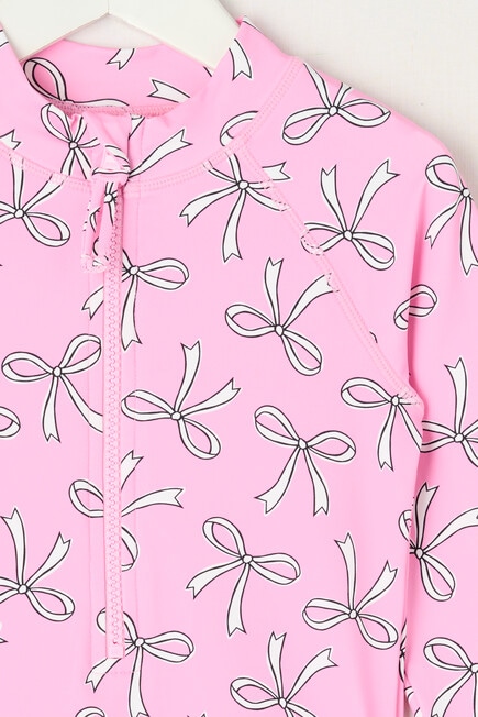 Wavetribe Bows Long Sleeve Rashsuit, Candy Pink product photo View 02 L