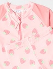 Wavetribe Strawberries Long Sleeve Rash, 2 Piece Set, Blush product photo View 02 S