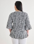 Studio Curve Collection Top, Lace Print product photo View 02 S