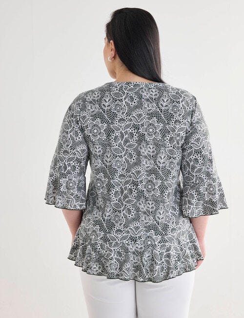 Studio Curve Collection Top, Lace Print product photo View 02 L