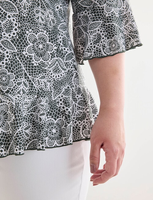 Studio Curve Collection Top, Lace Print product photo View 04 L