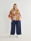 Studio Curve Ruched Waist Pant, Navy product photo View 03 S