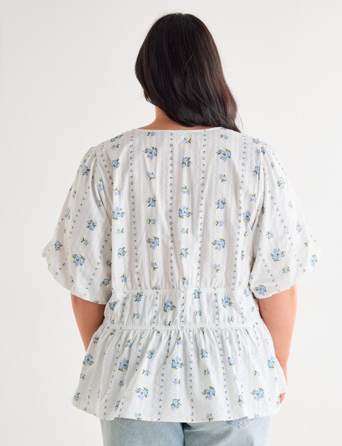 Studio Curve Textured Top, Lemon Floral product photo View 02 L