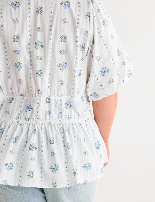 Studio Curve Textured Top, Lemon Floral product photo View 05 L