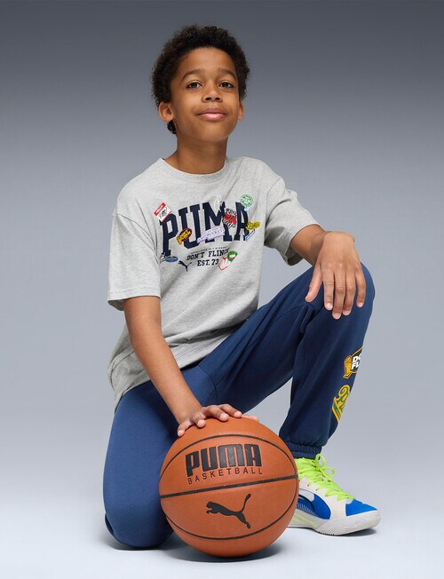 Puma BB Hooper Short Sleeve Tee, Gray product photo View 05 L