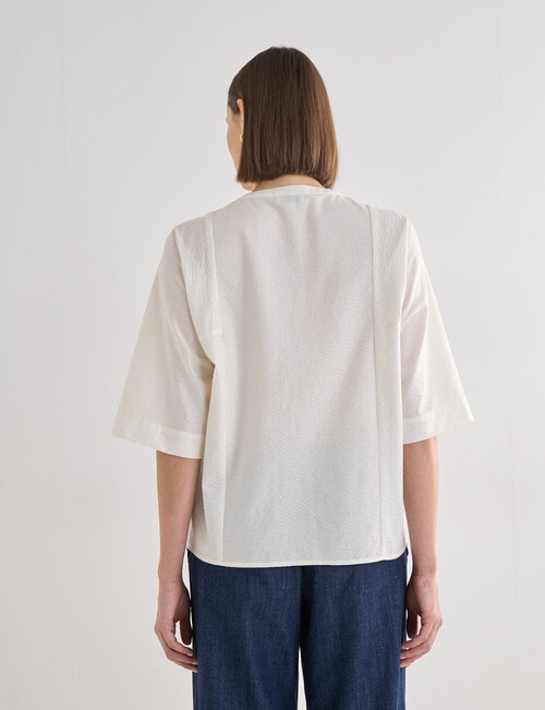 Jigsaw Eldora Seersucker Shirt, Cream product photo View 02 L