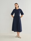 Jigsaw Verity Seersucker Midi Dress, Navy product photo View 03 S