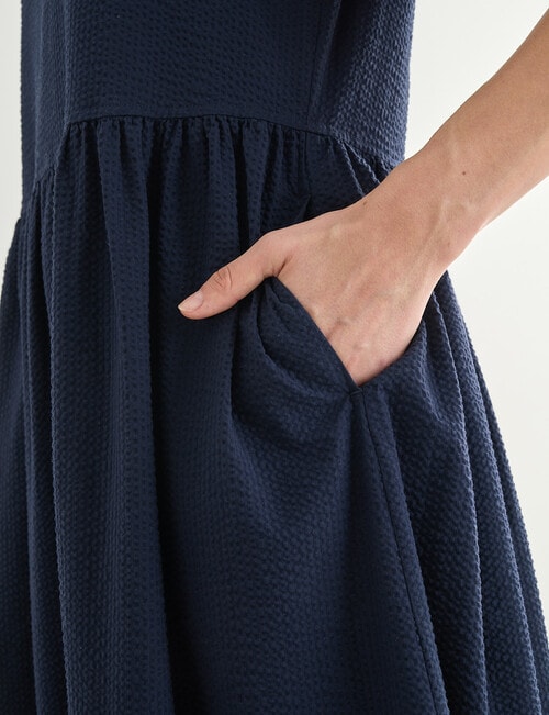 Jigsaw Verity Seersucker Midi Dress, Navy product photo View 05 L