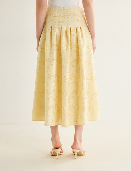 State of play Sabrina Textured Midi Skirt, Butter product photo View 02 L