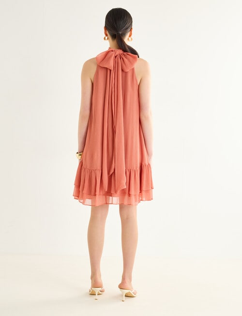 State of play Mirabelle Tie Neck Dress, Woodrose product photo View 02 L
