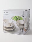 Bosa Brooklyn Dinner Set, 12-Piece, White & Black product photo View 02 S