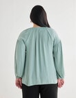 Studio Curve Collection Satin Blouse, Mint product photo View 02 S