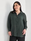 Studio Curve Collection Long Sleeve Magic Shirt, Olive product photo