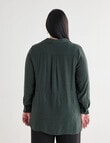 Studio Curve Collection Long Sleeve Magic Shirt, Olive product photo View 02 S