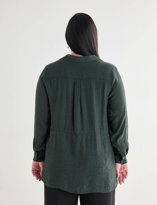 Studio Curve Collection Long Sleeve Magic Shirt, Olive product photo View 02 L