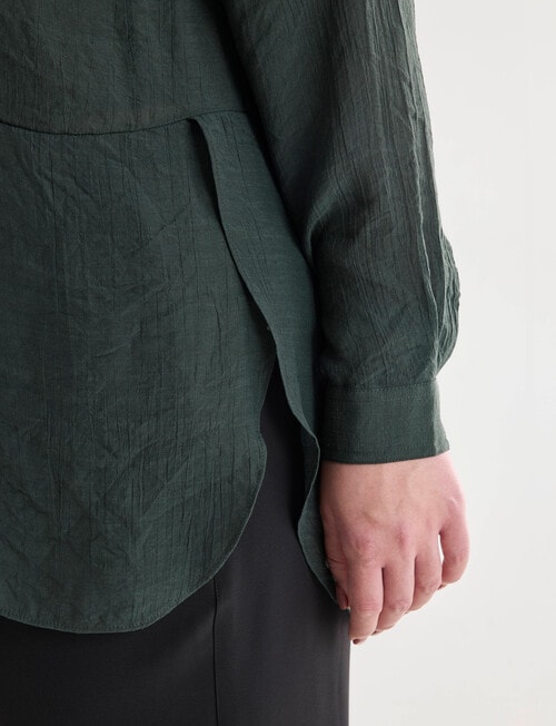 Studio Curve Collection Long Sleeve Magic Shirt, Olive product photo View 05 L