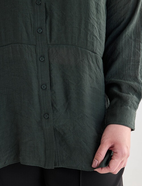 Studio Curve Collection Long Sleeve Magic Shirt, Olive product photo View 06 L