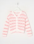 Mac & Ellie Stripe Cardigan, Coral & Vanilla product photo