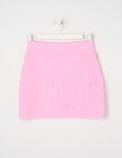 Switch Flowers Knit Skirt, Pink product photo