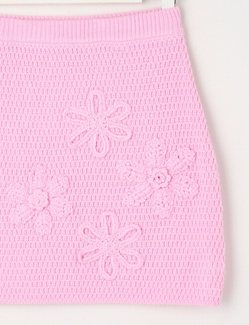 Switch Flowers Knit Skirt, Pink product photo View 02 L