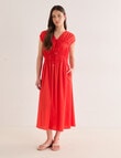 Mineral Gali Cotton Tie Front Dress, Red product photo