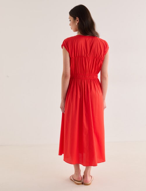 Mineral Gali Cotton Tie Front Dress, Red product photo View 02 L