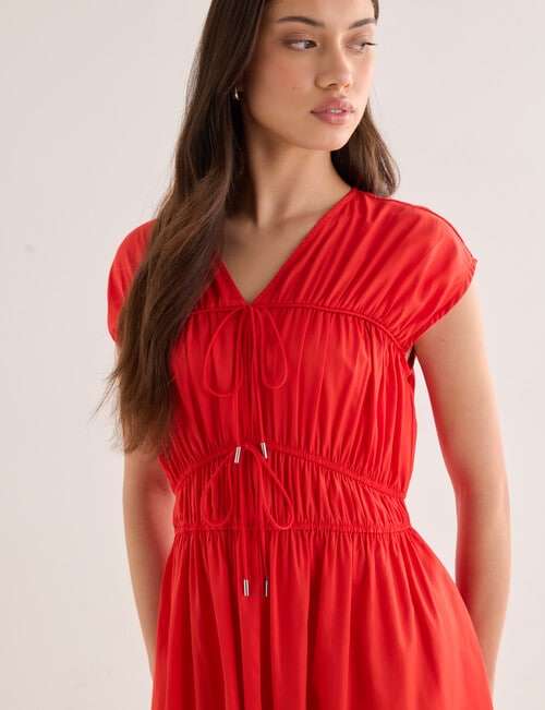 Mineral Gali Cotton Tie Front Dress, Red product photo View 04 L