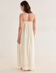 Mineral Lani Lace Trim Linen Blend Maxi Dress, Buttercream product photo View 02 S