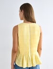 Zest Sleeveless Pleat Top, Panna Cotta product photo View 02 S