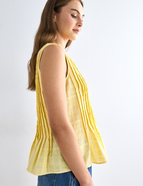 Zest Sleeveless Pleat Top, Panna Cotta product photo View 05 L