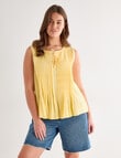 Zest Sleeveless Pleat Top, Panna Cotta product photo View 12 S