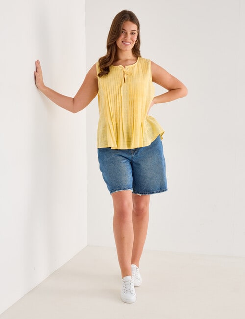 Zest Sleeveless Pleat Top, Panna Cotta product photo View 13 L