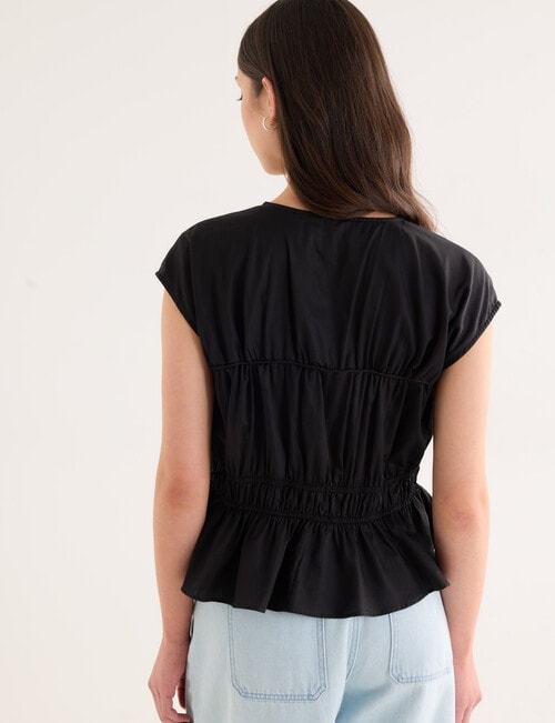 Mineral Gali Cotton Tie Front Top, Black product photo View 02 L