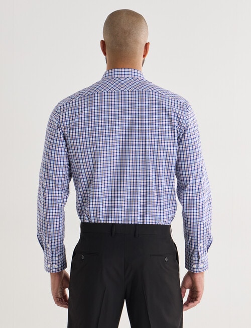 Laidlaw + Leeds Busy Check Long Sleeve Shirt, Blue product photo View 02 L