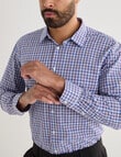 Laidlaw + Leeds Busy Check Long Sleeve Shirt, Blue product photo View 04 S