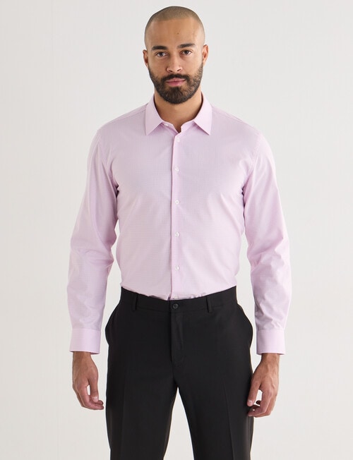 Laidlaw + Leeds Stretch Check Long Sleeve Shirt, Pink product photo
