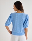 Whistle Broderie Knit Tee, Sky product photo View 02 S