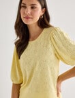 Whistle Broderie Knit Tee, Lemon product photo View 04 S